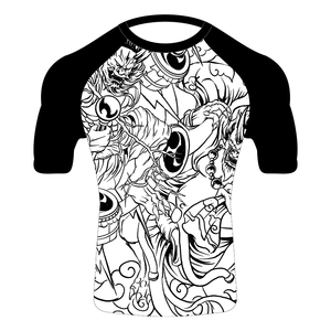 OEM Custom Compression MMA Rashguard Short Sleeve Sublimated Printed Surf <b>Swimsuit</b> Fabric Material - Product Image 1