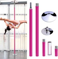 Barre de Danse Poledance d'Intérieur en Silicone de 45 mm pour la Maison, Fonction Statique + Tournante, Hauteur Réglable de 2,3 à 2,75 m