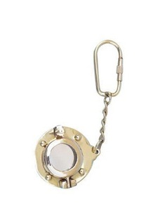 LLavero de espejo de ojo de buey de latón náutico brillante llavero de espejo de ojo de buey náutico llavero para coche bicicleta ciclo regalo - Product Image 5