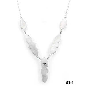 Collier artisanal en argent sterling et pierres dorées en forme de goutte d'eau, idée cadeau parfaite - Product Image 4