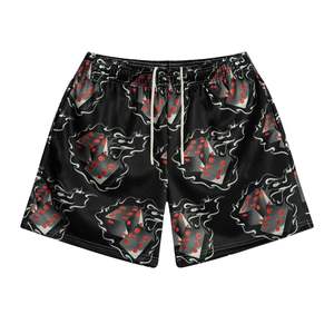 Street Style 100% Polyester Respirant Conception Personnalisée Imprimé Cordon Hommes Basketball Mesh Shorts - Product Image 4