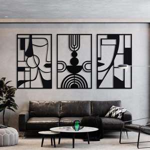 Panel de Arte de pared de Metal de geometría abstracta única grande, decoración moderna para el hogar, escultura de hierro 3D hecha a mano para exhibición de pared Interior - Product Image 2