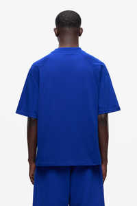 T-shirt à manches courtes et à épaules tombantes de haute qualité pour hommes, de couleur unie, personnalisé, décontracté, col rond, épais, 100% coton T-shirt surdimensionné - Product Image 2