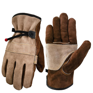 Guantes DE SEGURIDAD DE CUERO resistentes para la construcción de almacenes y trabajos industriales con protección duradera de la palma - Product Image 1