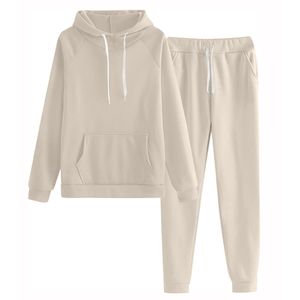 Chándal de lana para mujer, ropa de salón, que incluye Sudadera de cuello redondo de gran tamaño y pantalones de Jogger ajustados, tarifa al por mayor a granel - Product Image 4