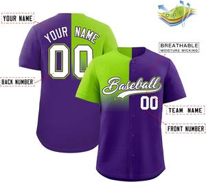 Maillot de baseball en maille respirante à séchage rapide personnalisé pour jeunes/adultes imprimé sur toute la surface avec sublimation de contraste de couleur vêtements de sport OEM - Product Image 2