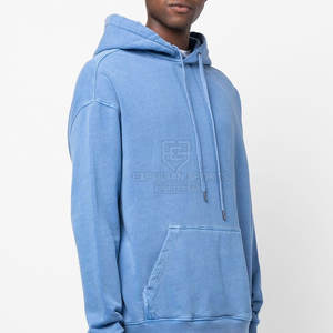 Vente en gros de sweats à capuche lavés à l'acide en coton mélangé à base pour hommes nouvelle arrivée Offre Spéciale - Product Image 4