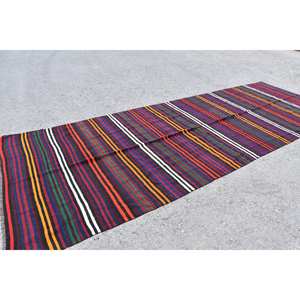 Tapis Ethnique Vintage Turc Beige 5.2X15 pieds Fait Main Latex Soutenu Laine Viscose Patchwork Motif Couloir Rectangle pour Chevet - Product Image 4