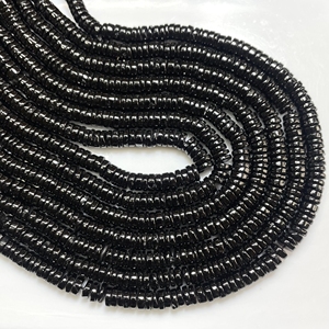 Cuentas de forma de nivel liso de espinela negra Cuentas de nivel liso de espinela negra natural de buena calidad - Product Image 4