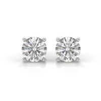 Boucles d'oreilles solitaires brillantes en or massif 14 carats personnalisées, diamant de laboratoire couleur D VVS 1 carat, cadeau romantique pour fête ou mariage, certifié IGI