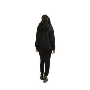 Ensemble de survêtement de couleur noire pour femmes Sweat à capuche en molleton de coton avec pantalon de survêtement Tenue 2 pièces pour l'hiver et vêtements décontractés - Product Image 2