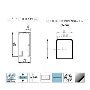 Birkey Chrome Poli BMA110 8mm Cristal IX Porte de Douche Coulissante avec Réglable 150 cm Taille Comprend Cabine de Douche - Product Image 2