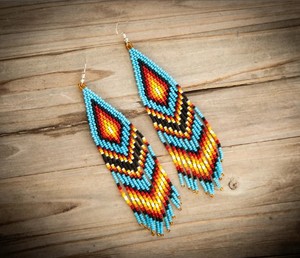 Pendientes de Cuentas Hechos a Mano de Calidad Premium y Lujo, Pendientes Largos con Flecos de Cuentas, Pendientes con Borlas de Cuentas - Product Image 1