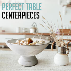 Cuenco de Pedestal de madera antiguo Blanco clásico, madera de Mango, frutero personalizado hecho a mano, decoración de mesa, centro de mesa, precio asequible - Product Image 2