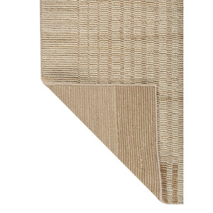 Alfombra de Lana Tejida a Mano Contour Gold, Estilo Bohemio y a Rayas, Rectangular Grande para Dormitorio o Sala de Estar, Hecha a Mano Hwl-439 - Product Image 5