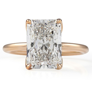 Radiant Cut Lab <b>Diamond</b> Lotus Rose Gold <b>Ring</b> 3.54 Carats - Product Image 1