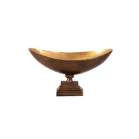 Grand bol décoratif de luxe en aluminium argenté, finition brillante, écologique, moderne, pour la maison, porte-fleurs sur piédestal