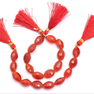AAA+ <b>Red</b> Onyx 9x12mm Gemstone Faceted Oval Briolette <b>Beads</b> Natural Onyx Semi Precious Gemstone Loose <b>Beads</b> For Jewelry Making - Product Image 1