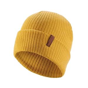 Gorro de Invierno Cálido de Alta Calidad, Gorro de Punto con Parche de Cuero Personalizado, 100% Acrílico, Unisex, para Esquí y Viajes - Product Image 2