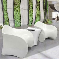 Meubles d'extérieur personnalisés, chaise à bras en FRP pour jardin, centre commercial, entreprise, bureau, loisirs, table basse, table à thé et ensemble de chaises