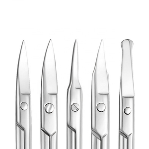 Ciseaux de manucure Premium multi-usages en acier inoxydable cuticule pédicure beauté Kit de toilettage pour ongles sourcil lame incurvée 3.5in - Product Image 2