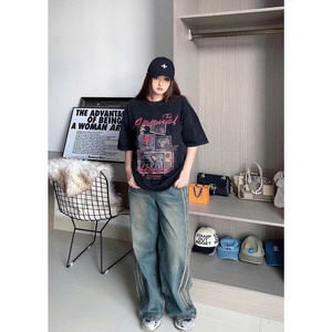 เสื้อยืดแบรนด์อินเทรนด์หลวมสร้างสรรค์ ulzzang 100% ผ้าฝ้าย - Product Image 3