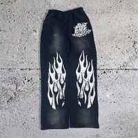 Conjunto de sudadera con capucha y pantalones de chándal de invierno de peso pesado, estilo vintage, con lavado ácido personalizado, estilo urbano Harajuku, oversize, con serigrafía y colores lisos