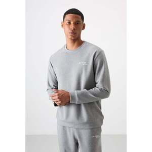 Conjunto Deportivo para Hombre en Algodón Gris Melange, Grueso, Suave, Texturizado, con Bordado - 85254 - Gb melange/gb melange - Product Image 3