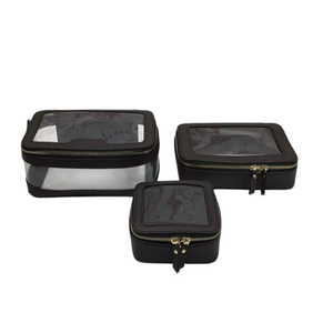 Neceser de cuero PU para cosméticos, neceser portátil de viaje, neceser impermeable para cosméticos, bolsa de almacenamiento con cremallera de gran capacidad, mediana y pequeña - Product Image 2