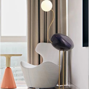 Lampadaire en tissu blanc en forme de champignon pour la décoration intérieure de salon de luxe moderne, élégant, support doré LED pour la maison et le bureau - Product Image 6