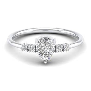 Anillos de Compromiso de Plata de Ley 925 de Alta Calidad REYES con Corte de Pera y Moissanita de 0.89 Quilates, Precio al por Mayor, Joyería con Certificado GRA - Product Image 5