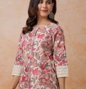 Indian Women's Stylish Cotton 60 Kurta con estampado Dupatta Precio al por mayor Tallas M a 3XL - Product Image 6