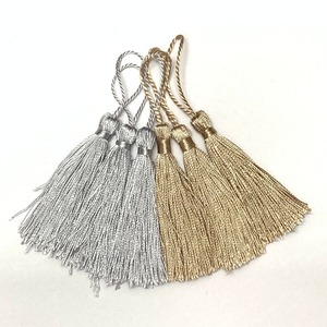 Premium 100% poliéster metálico requisito personalizado Logo al aire libre borla flecos para venta al por mayor encaje - Product Image 6