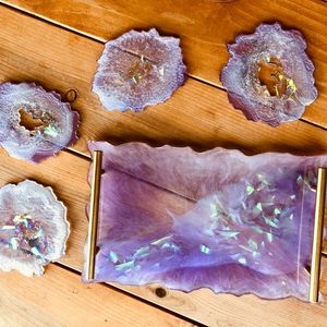 Plateau de service unique en résine époxy fait à la main Essentiels de cuisine uniques pour la maison Restaurant Hôtel Décoratif Service Tra - Product Image 6