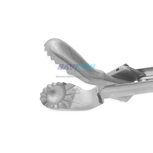 Pinzas Rusas de Acero Inoxidable, Curvas, Izquierdas, con Puntas Ovaladas Serradas, Eje de 5 mm, Longitud de Trabajo de 25 cm (10''), Mango de Presión de 14'' - Product Image 5