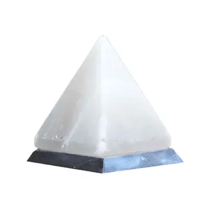 2023! Lampe à sel de l'Himalaya Forme de pyramide blanche Vente chaude Sel rose Roche de l'Himalaya Lampes à sel naturel du Pakistan Épingles en émail