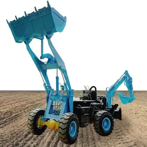 New Condition Tractor Excavator Backhoe Loader Wheel Building Construction Machinery China Small Mini 4x4 Digger Backhoe Loader