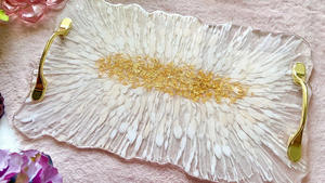 Super Quality Luxury Custom Storage <b>Decorative</b> <b>Trays</b> Resin Serving <b>Tray</b> with Custom Shape Silicone Mold Epoxy Casting Resin <b>Tray</b> - Product Image 6