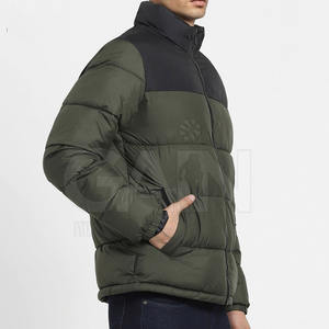 Veste bomber à capuche en duvet écologique respirante pour homme fabriquée en usine avec logo frontal 100% polyester rembourré faible MOQ - Product Image 5