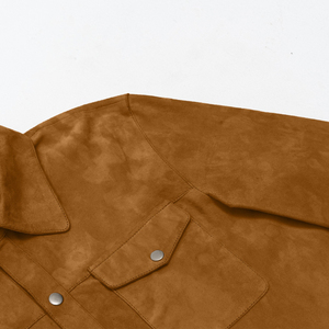 Chemise décontractée en daim personnalisée pour homme, dernier style, avec un seul bouton, respirante, manches longues et poche, pour l'hiver - Product Image 6