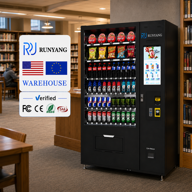 RUNYANG Custom Beverage Touch Screen Automatic Combo Commercial Smart Snack Vending Machine for Foods and Drinks