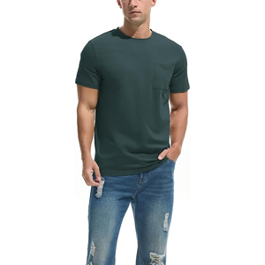 Camiseta de hombre ajustada personalizada hombro caído calidad de lujo al por mayor tela de Punto ligero de secado rápido nuevo diseño cuello redondo - Product Image 2