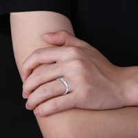 En stock, bague romantique pour homme en argent sterling S925, design ondulé, fiançailles, mariage, anniversaire, plaqué rhodium, bijoux fins, cadeau