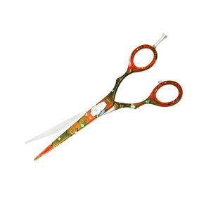 Custom <b>Paper</b> Coated Hair Cutting Barber <b>Scissors</b> 5.5" Stainless Steel Salon <b>Scissors</b> With Silver Adjustable Finger Rest - Product Image 6