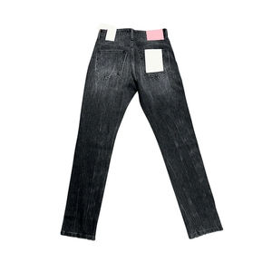 Pantalones vaqueros ajustados negros lavados elásticos personalizables patrón sólido transpirable para Otoño Invierno primavera estilo recto de mezclilla - Product Image 2