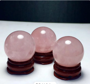 Boule de sphère en Quartz Rose naturel, cristal de guérison, pierre précieuse pour Reiki, équilibre l'énergie de méditation, décoration de la maison et du bureau - Product Image 3