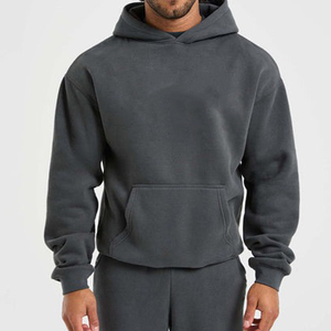 Sweat à capuche en coton épais de haute qualité pour hommes sweat surdimensionné avec motif de lettre brodé sweat à capuche vierge - Product Image 2