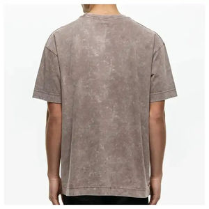 Nueva llegada Vintage camiseta hombres ropa Casual lavado ácido peso ligero camiseta lavado ácido Vintage camiseta - Product Image 2