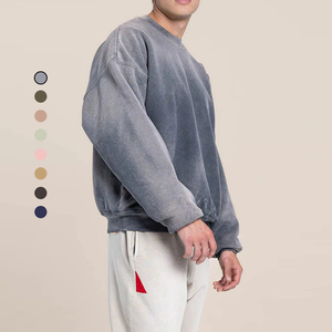 เสื้อกันหนาวคอกลมแขนยาวผ้าฝ้าย100% ซักกรดสำหรับผู้ชายเสื้อผ้าแนวสตรีทออกแบบได้ตามต้องการ - Product Image 1