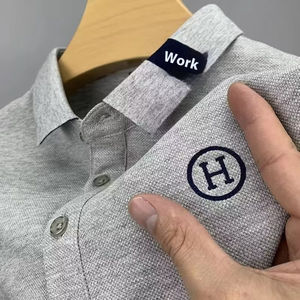 Polo de marca de alta calidad para hombre, camiseta con logotipo personalizado bordado, cuello de contraste sólido, polos de manga corta para hombre - Product Image 4